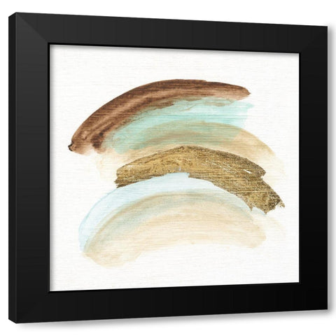 Blue Rhythm III Black Modern Wood Framed Art Print with Double Matting by Tava Studios