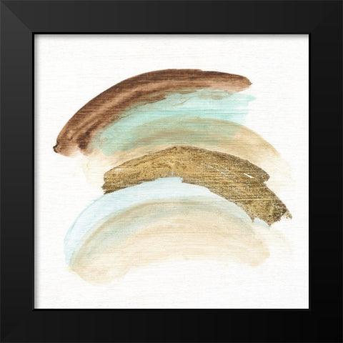 Blue Rhythm III Black Modern Wood Framed Art Print by Tava Studios