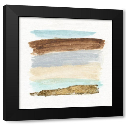 Blue Rhythm IV Black Modern Wood Framed Art Print with Double Matting by Tava Studios