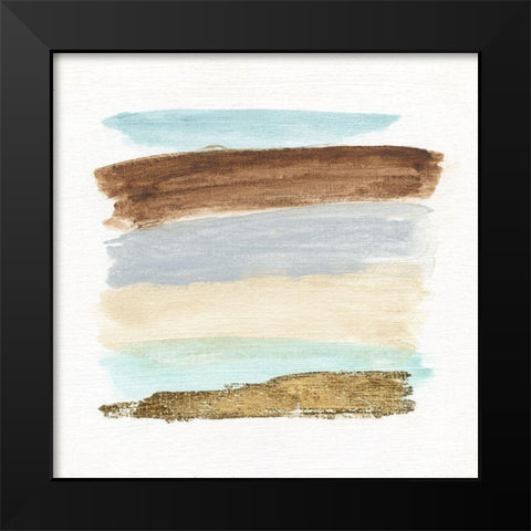 Blue Rhythm IV Black Modern Wood Framed Art Print by Tava Studios