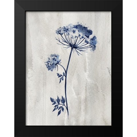 Indigo Botanical I Black Modern Wood Framed Art Print by Knutsen, Conrad