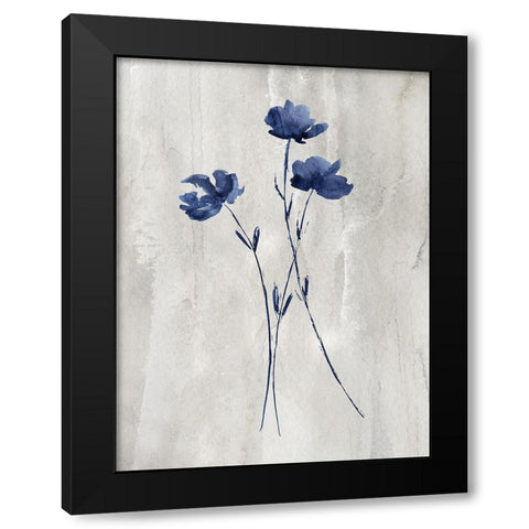 Indigo Botanical III Black Modern Wood Framed Art Print with Double Matting by Knutsen, Conrad