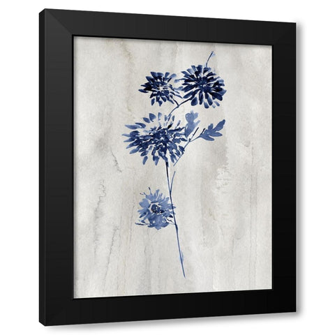 Indigo Botanical IV Black Modern Wood Framed Art Print by Knutsen, Conrad