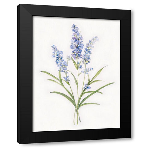 Dainty Botancial Lavender Black Modern Wood Framed Art Print by Swatland, Sally