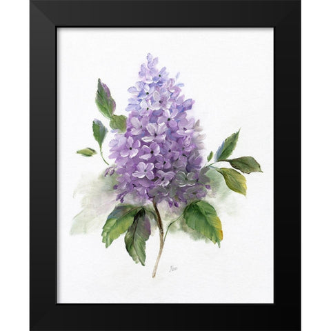 Lilac Romance I Black Modern Wood Framed Art Print by Nan