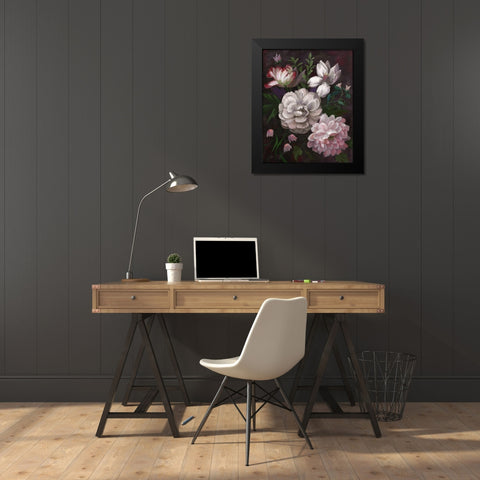 Venezia Bouquet Black Modern Wood Framed Art Print by Nan