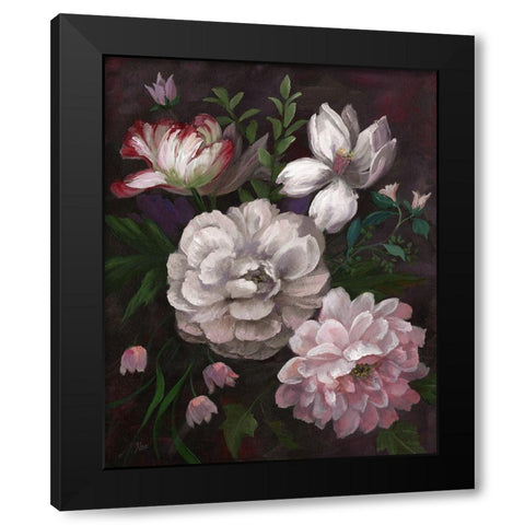 Venezia Bouquet Black Modern Wood Framed Art Print by Nan