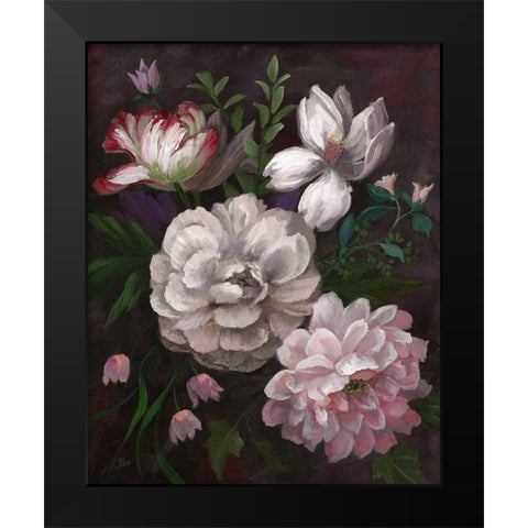 Venezia Bouquet Black Modern Wood Framed Art Print by Nan