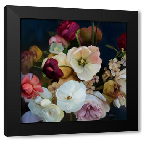Royal Bouquet Black Modern Wood Framed Art Print with Double Matting by Robinson, Carol