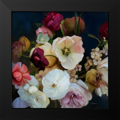 Royal Bouquet Black Modern Wood Framed Art Print by Robinson, Carol