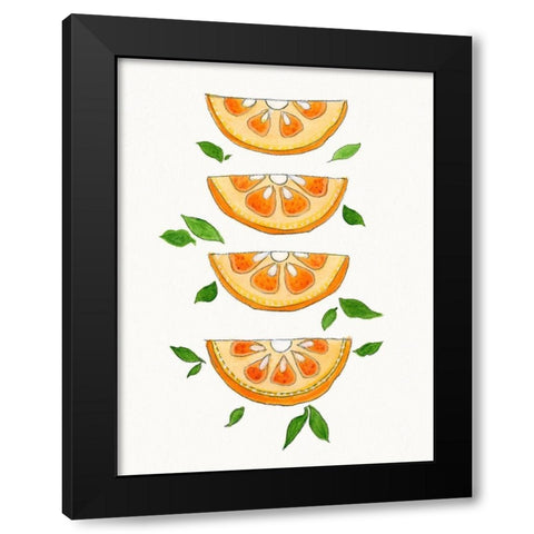 Orange Slices Black Modern Wood Framed Art Print with Double Matting by Tava Studios