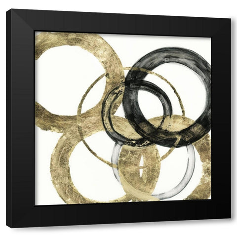 Ring II Black Modern Wood Framed Art Print with Double Matting by Tava Studios