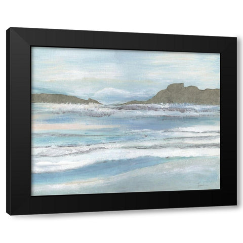 Island Tide Black Modern Wood Framed Art Print by Tava Studios