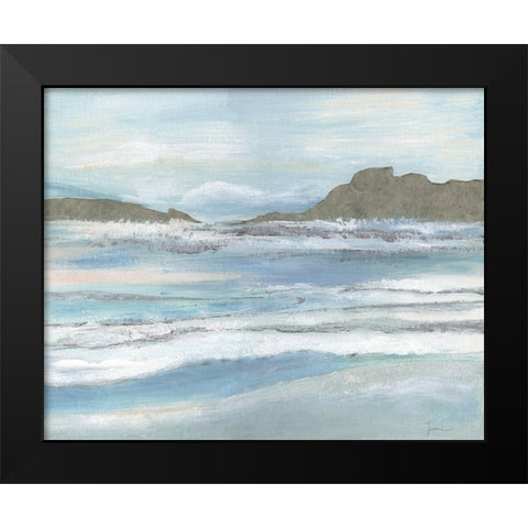 Island Tide Black Modern Wood Framed Art Print by Tava Studios