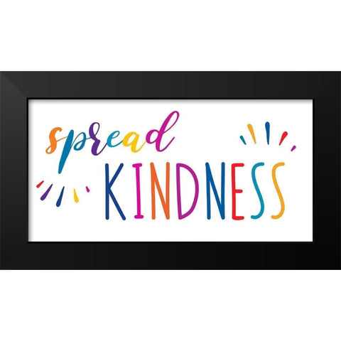 Rainbow Kindness Black Modern Wood Framed Art Print by CAD Designs