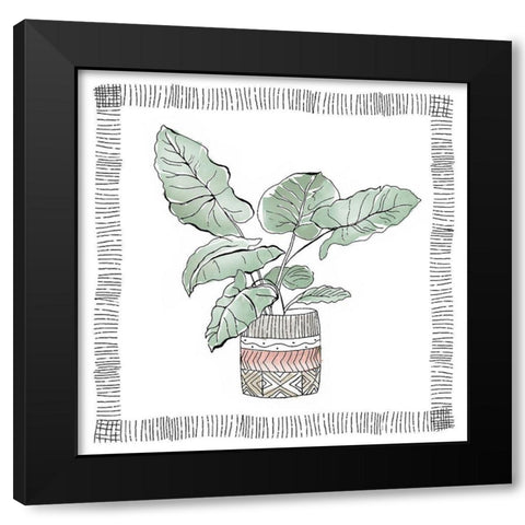 Elephant Ear Black Modern Wood Framed Art Print by Tava Studios