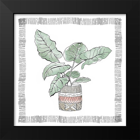 Elephant Ear Black Modern Wood Framed Art Print by Tava Studios
