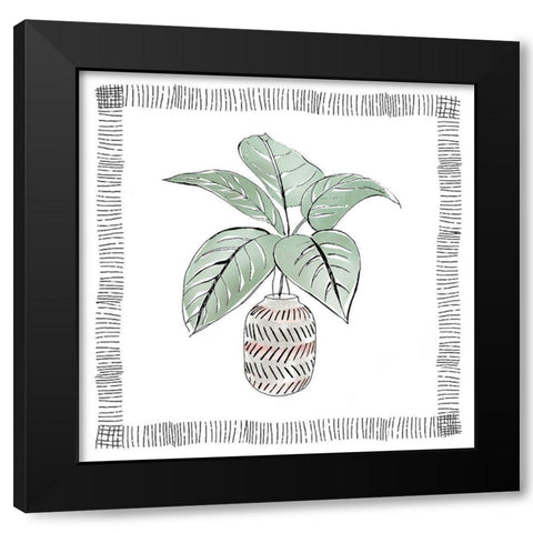 Zebra Plant Black Modern Wood Framed Art Print by Tava Studios