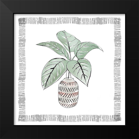 Zebra Plant Black Modern Wood Framed Art Print by Tava Studios