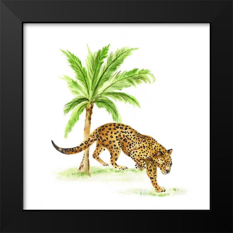 Jungle Cat I Black Modern Wood Framed Art Print by Tava Studios