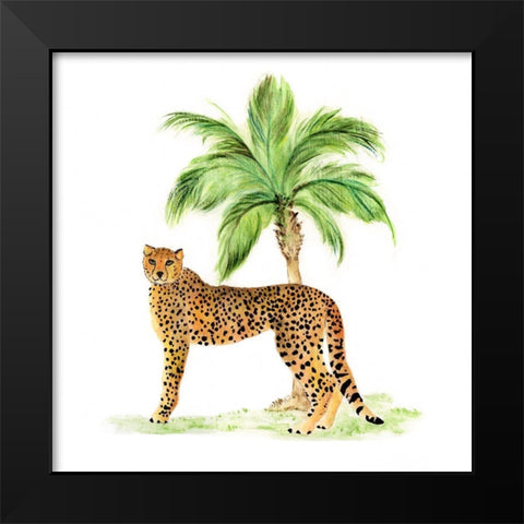 Jungle Cat II Black Modern Wood Framed Art Print by Tava Studios