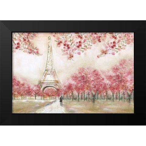 Spring In Paris Black Modern Wood Framed Art Print by Tava Studios