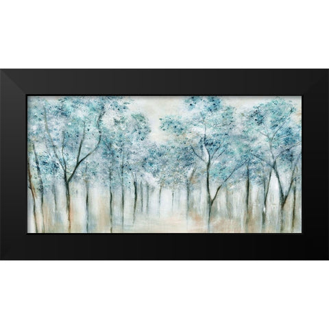 Spring Blue Black Modern Wood Framed Art Print by Tava Studios