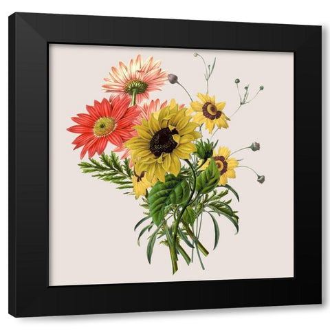 Sunflower Black Modern Wood Framed Art Print by Jill, Susan