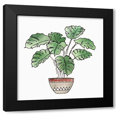 Boho Greenery II Black Modern Wood Framed Art Print with Double Matting by Tava Studios
