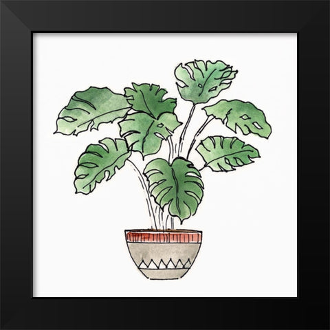 Boho Greenery II Black Modern Wood Framed Art Print by Tava Studios