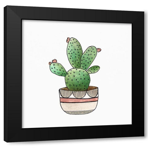Boho Greenery III Black Modern Wood Framed Art Print with Double Matting by Tava Studios
