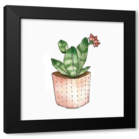 Boho Greenery IV Black Modern Wood Framed Art Print with Double Matting by Tava Studios