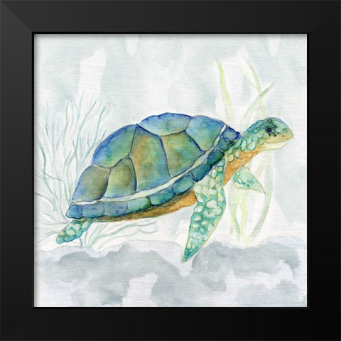 Riding the Current I Black Modern Wood Framed Art Print by Tava Studios