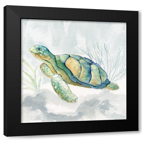 Riding the Current II Black Modern Wood Framed Art Print with Double Matting by Tava Studios