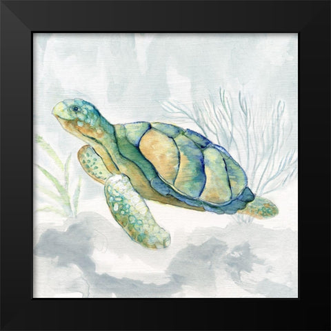 Riding the Current II Black Modern Wood Framed Art Print by Tava Studios
