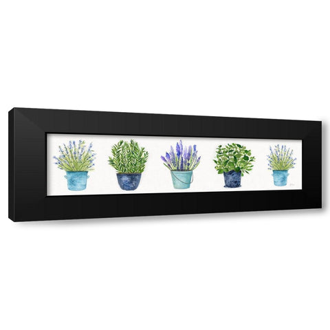 Herbs In A Row Black Modern Wood Framed Art Print with Double Matting by Tava Studios