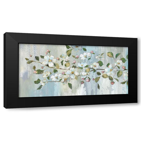 Painterly Blossoms Black Modern Wood Framed Art Print with Double Matting by Nan