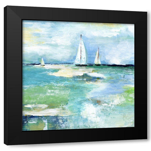 Day on the Lake Black Modern Wood Framed Art Print with Double Matting by Tava Studios