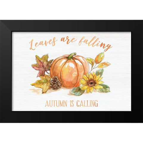 Autumn Blessings Black Modern Wood Framed Art Print by Nan