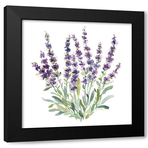 Lavender Botanical II Black Modern Wood Framed Art Print by Robinson, Carol