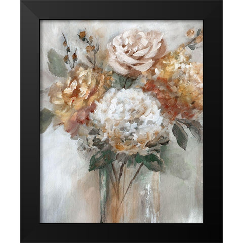 Autumn Gold Black Modern Wood Framed Art Print by Nan