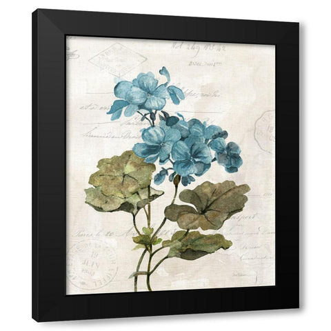 Linen Geranium Black Modern Wood Framed Art Print with Double Matting by Robinson, Carol