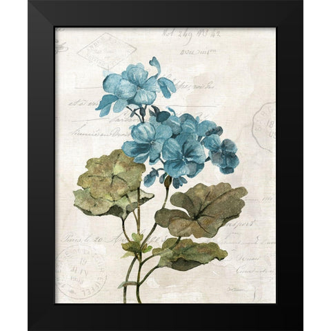 Linen Geranium Black Modern Wood Framed Art Print by Robinson, Carol