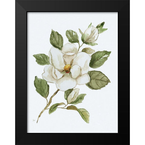 Magnolia Morning I Black Modern Wood Framed Art Print by Nan