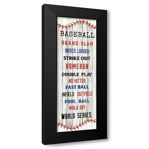 Baseball Black Modern Wood Framed Art Print with Double Matting by Carpentieri, Natalie