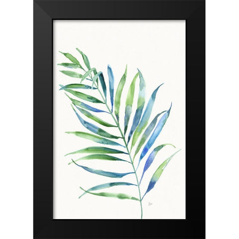 Aqua Fond II Black Modern Wood Framed Art Print by Nan