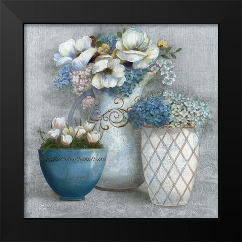 Chic Bouquet Bouquet II Black Modern Wood Framed Art Print by Nan