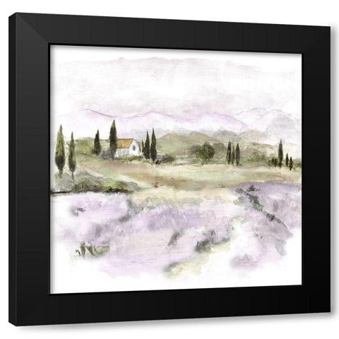 Elegant Lavender IV Black Modern Wood Framed Art Print by Tava Studios