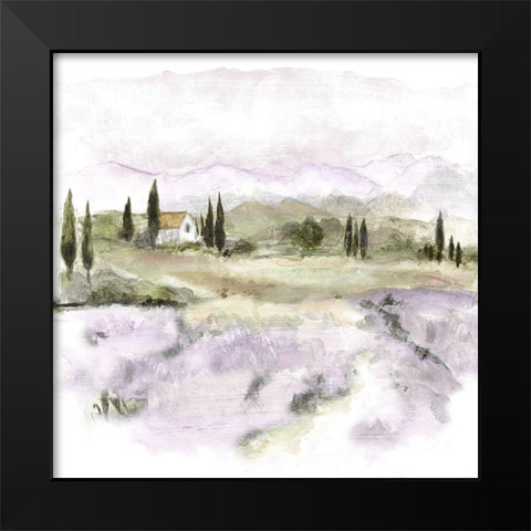 Elegant Lavender IV Black Modern Wood Framed Art Print by Tava Studios