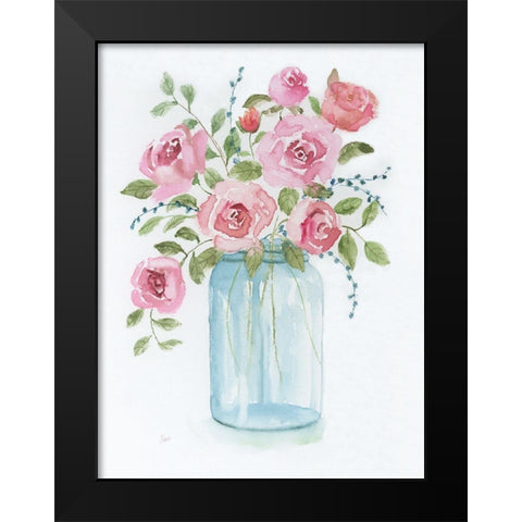 Adorable I Black Modern Wood Framed Art Print by Nan